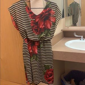 Striped floral dress
